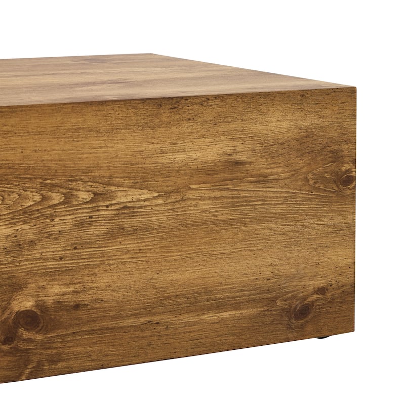 Elegant Coffee Table Accent Table with Wood Grain Patterns, Living Room Dining Table with Easy Assembly