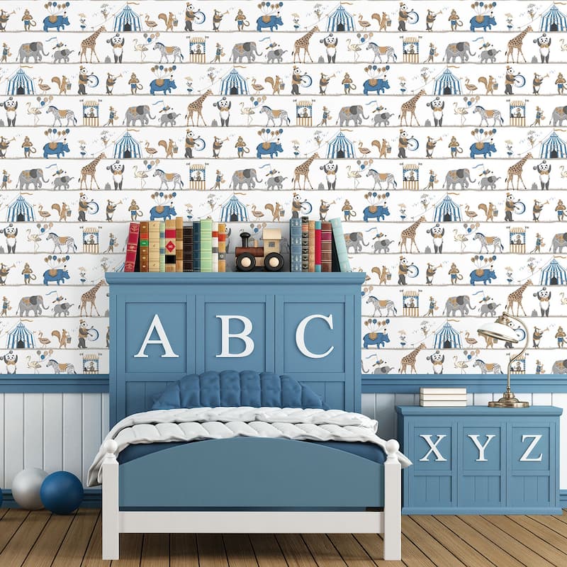 Galerie Wallcoverings Just 4 Kids 2 Circus Animals Non-woven Matte Wallpaper Roll