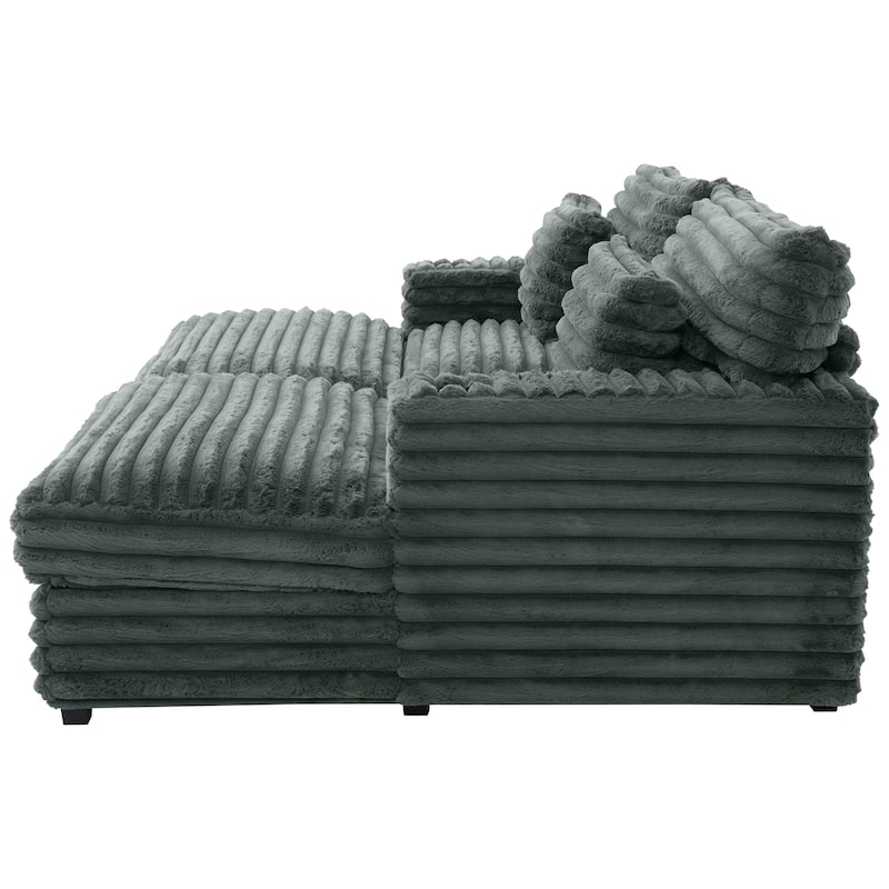 Oversized Double Chaise Lounge Sofa 83.5" Sofa Bed Cloud Couch Plush With Two Supportive Pillows,Usb Ports And Cup Holders