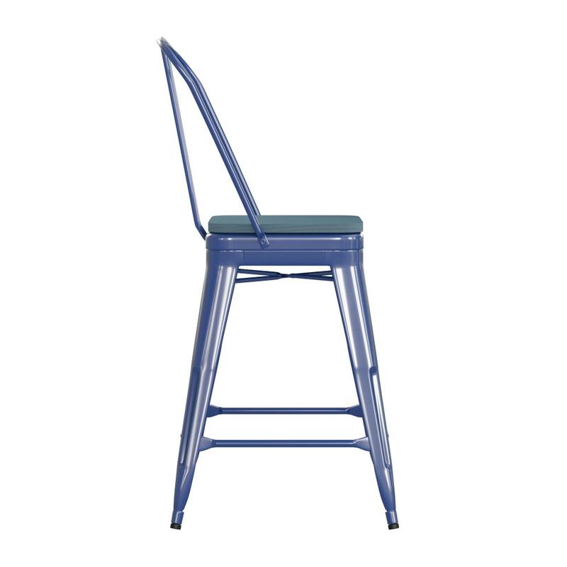 All-Weather Commercial Counter Stool with Removable Back & Poly Resin Seat
