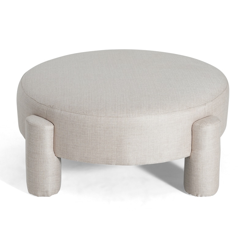 Christopher Knight Home - Aster Modern Fully Upholstered Round Large Ottoman with Wide Seat