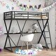 preview thumbnail 2 of 10, Stylish & Industrial Twin Size Loft Bed with Desk, Ladder and Full-Length Guardrails, X-Shaped Frame, Safety and Support, Black
