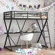 preview thumbnail 2 of 10, Twin Size Loft Bed with Desk, Ladder and Full-Length Guardrails, Black