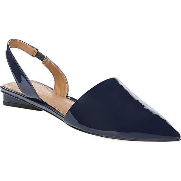 navy flat slingbacks