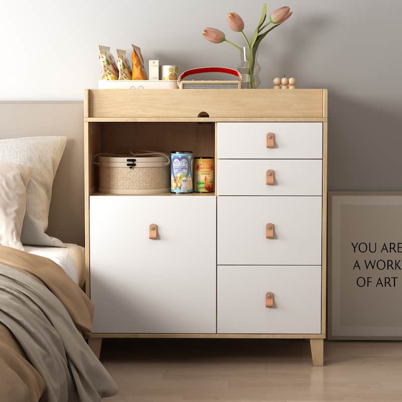 Storage Dresser Chest w/Changing Station for Infant Kids Bedroom White