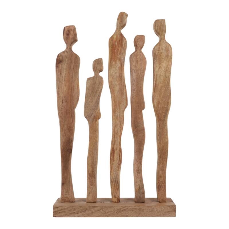 Mango Wood Sculpture Abstract Humanoid for Home Decor - 25" Brown - 14.5" x 4" x 25"