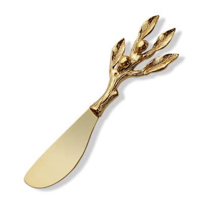 Sprig Spreader Cheese Knives Set Brass Gold Stainless Steel Serving Utensils Hand Wash Only 85 in H x 55 in L x 15 in W