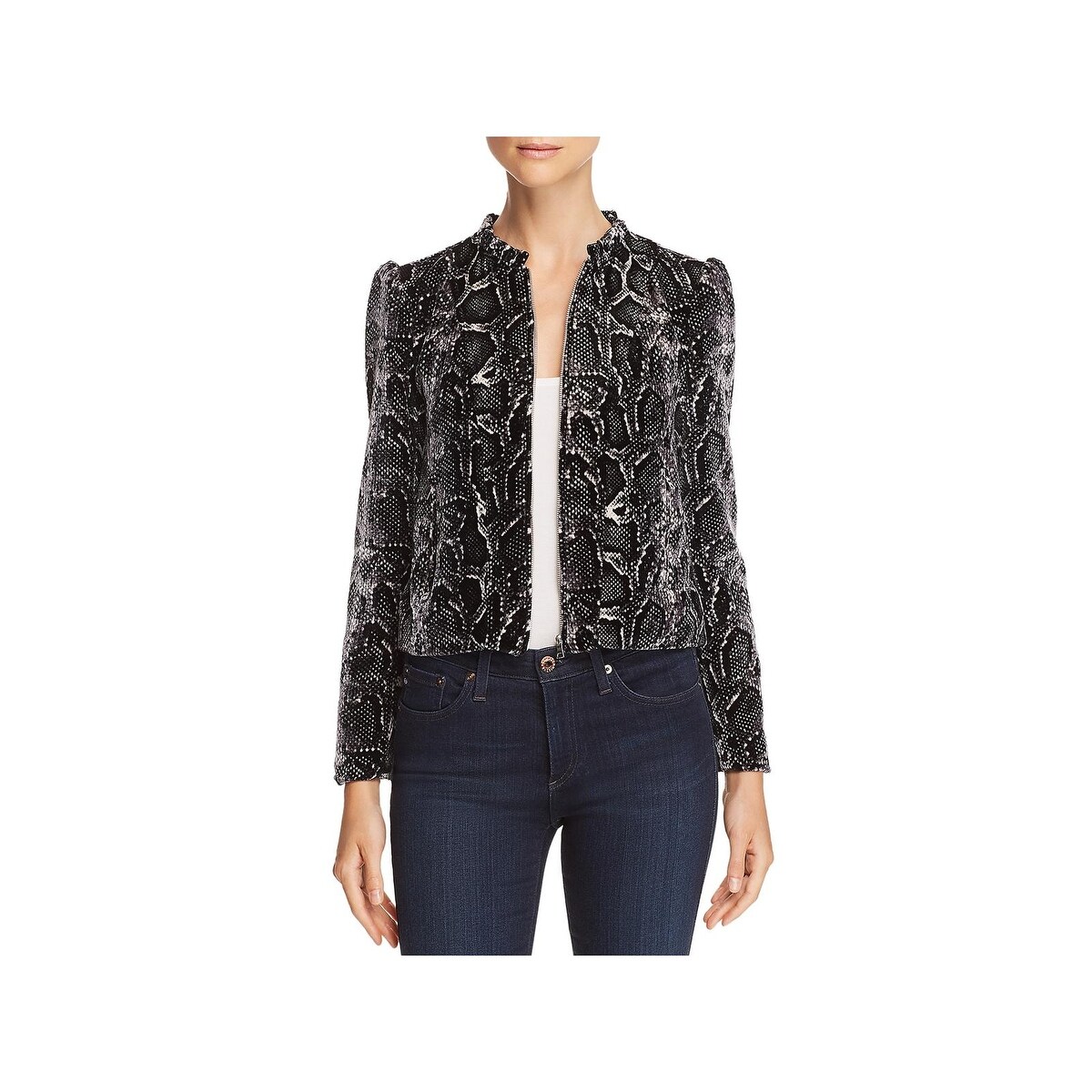 rebecca taylor snake print velvet jacket