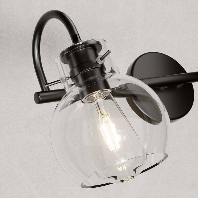 Modern 2/3/4 Bathroom Vanity Lights Clear Globe Glass Shade