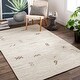 preview thumbnail 1 of 2, Livabliss Arguello Tribal Abstract Wool Handmade Area Rug - 5' x 8' 5' x 8' - Grey/Cream