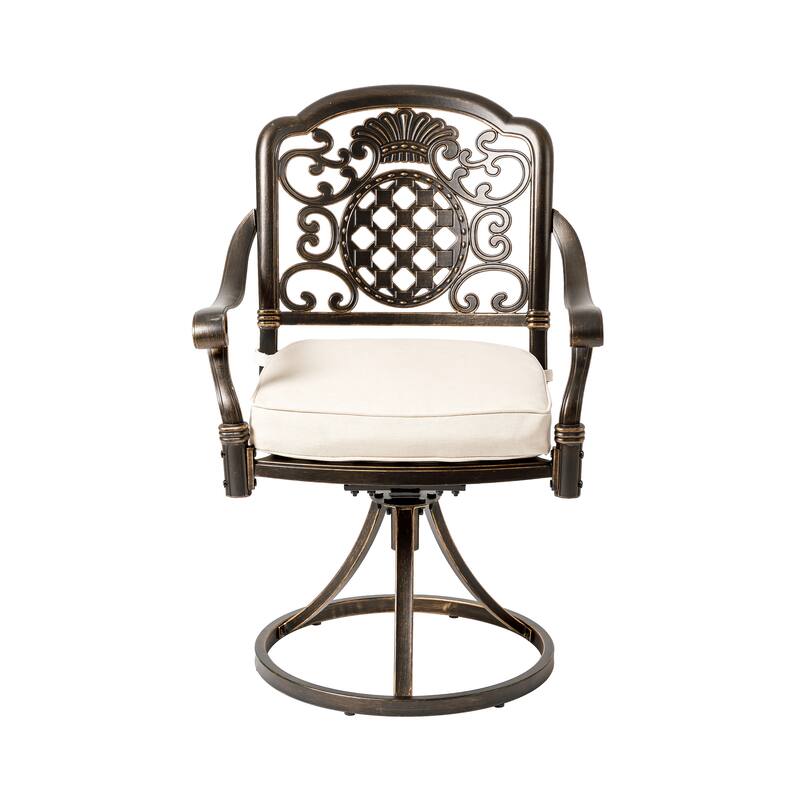 Christopher Knight Home - Austin 7-Piece Outdoor Cast Aluminum Dining Set with Rectangular Table and Swivel Chairs