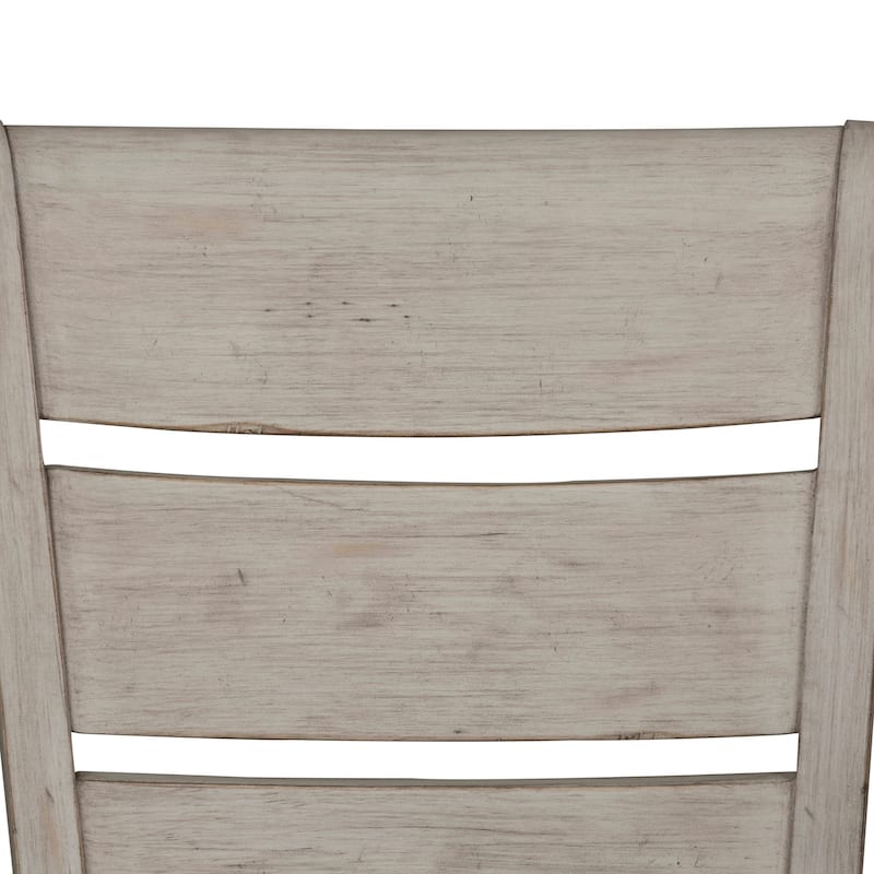 Farmhouse Reimagined Antique White Opt 5 Piece Pedestal Table Set