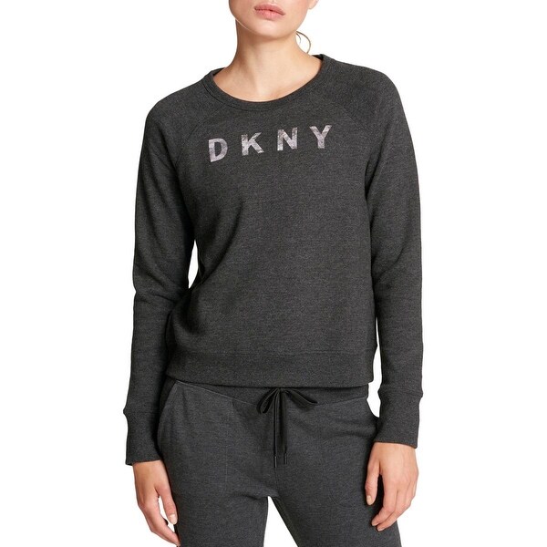 DKNY Womens Glitter Logo Sweatshirt