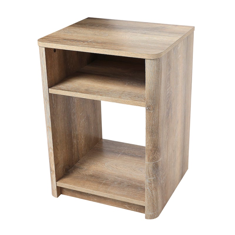 Marble and Wood End Table - Coastal Oak - Wood