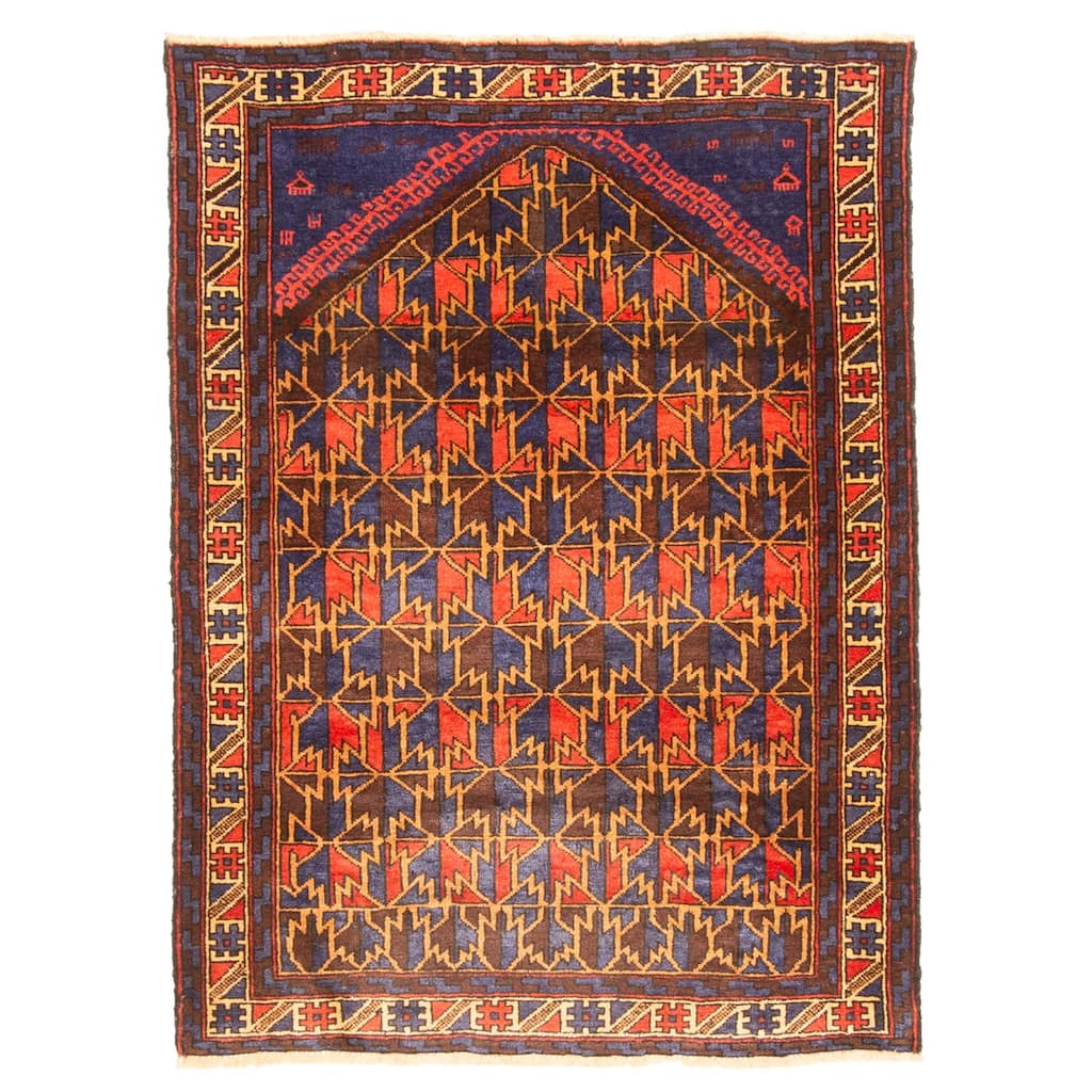 ECARPETGALLERY Hand-knotted Teimani Dark Navy Wool Rug - 2'11 x 4'0