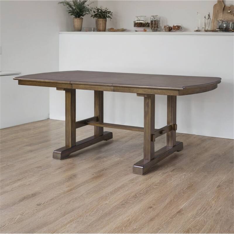 78" Wood Extendable Dining Table with Removable Leaf for 4-8