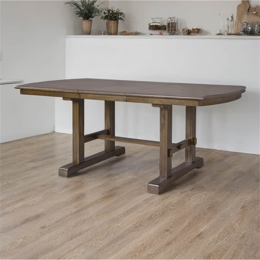 78" Wood Extendable Dining Table with Removable Leaf for 4-8