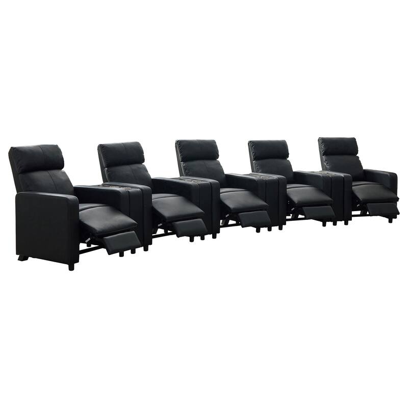 Toohey Black Upholstered Tufted Recliner Living Room Set