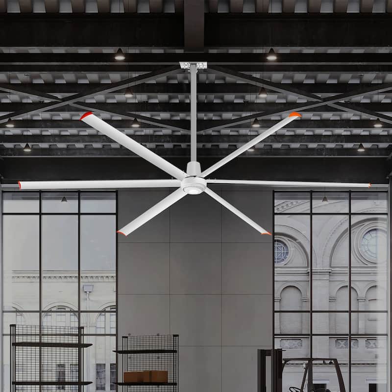 12ft HVLS Commercial 144" Ceiling Fan without Light with 6 Aluminum Blades - Hardwired