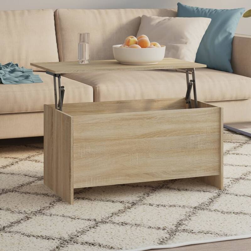 vidaXL Coffee Table Lift Top End Table Accent Side Sofa Table Engineered Wood - 40.2"x21.9"x20.7" - Sonoma oak