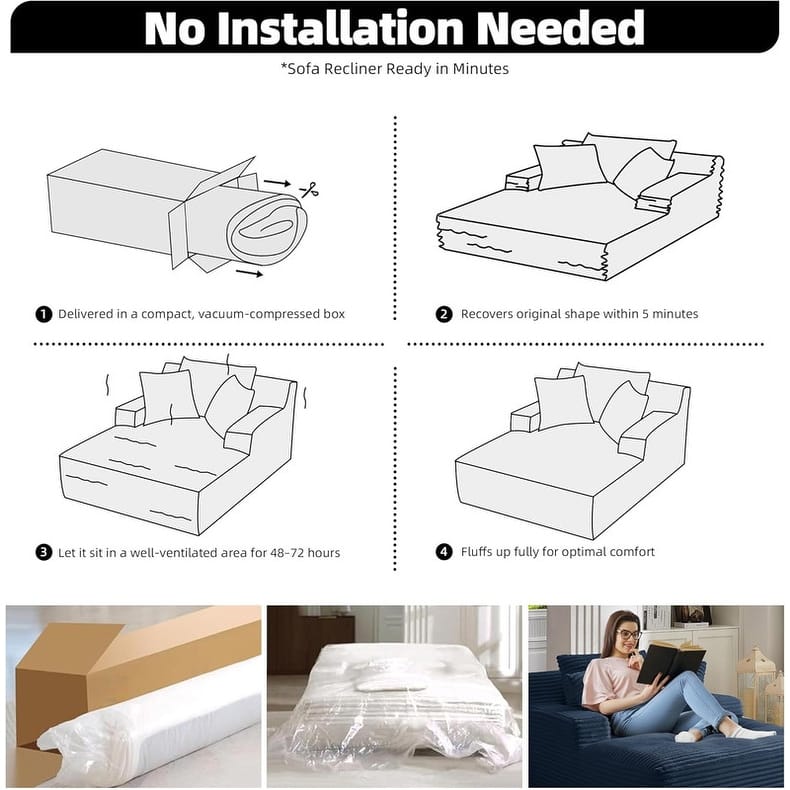 Rossetta Corduroy Upholstered Modern Oversized Chaise Lounge Chair