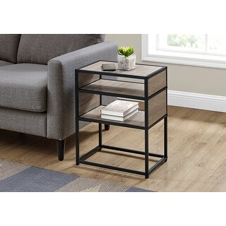 Dark Taupe 22-inch Wood-look Finish 3-Tier Accent Table - Bed Bath ...