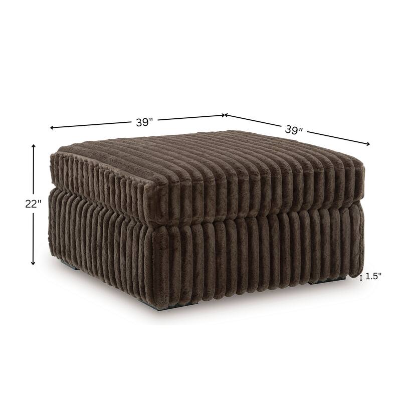 Roundhill Furniture Solenne Chair and Ottoman Set, Oversized Chair and Ottoman with Jumbo Corduroy Upholstery