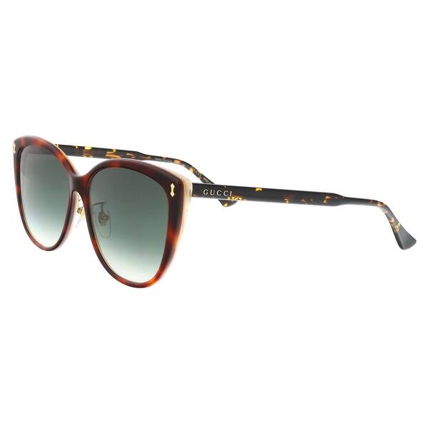 Shop Gucci Gg0193sk 004 Red Havana Cat Eye Sunglasses Overstock