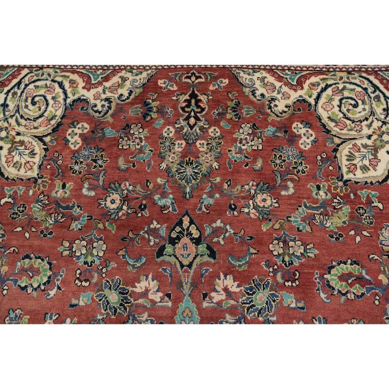 Hand Knotted Oriental 100% Wool Carpet Traditional Traditional Red Mahal Area Rug - 13' 10'' X 10' 6''