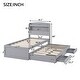 preview thumbnail 7 of 15, Twin Platform Bed with LED Storage Headboard, Charging Station, Trundle and Drawers