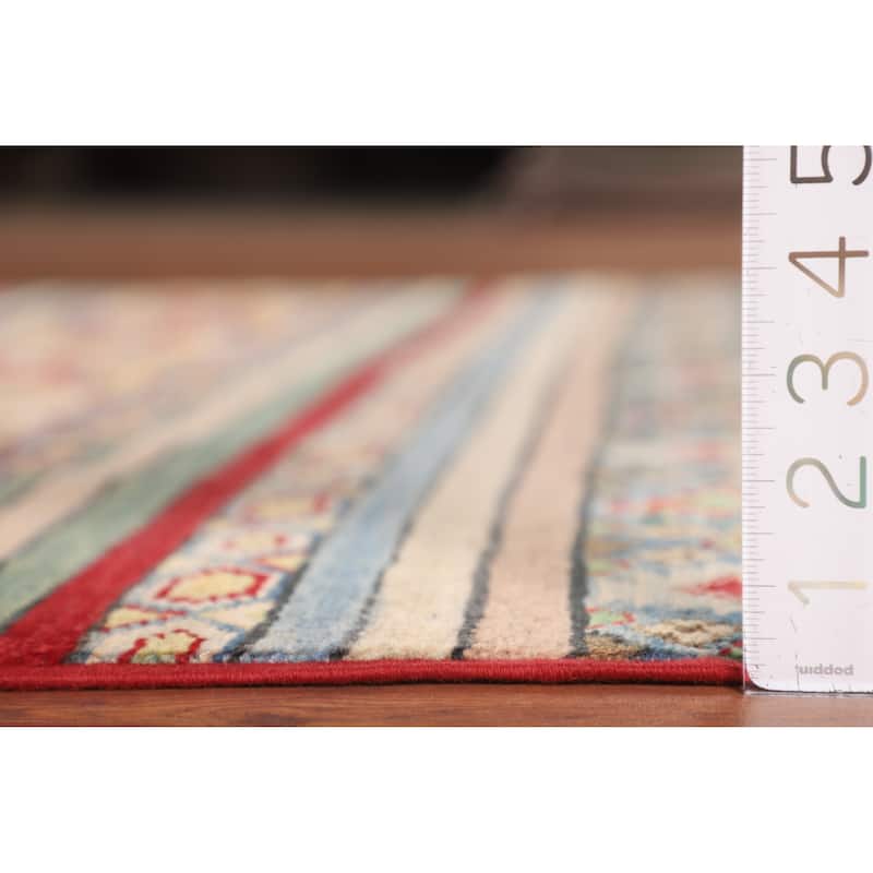 Kazak Oriental Area Rug Handmade Multi-Color Wool Carpet - 5'3" x 6'6"