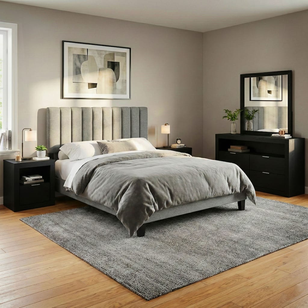 Furniture of America Merro Modern 5-Piece Solid Wood Bedroom Set