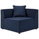 preview thumbnail 14 of 38, Saybrook Outdoor Patio Upholstered 8-Piece Sectional Sofa Navy