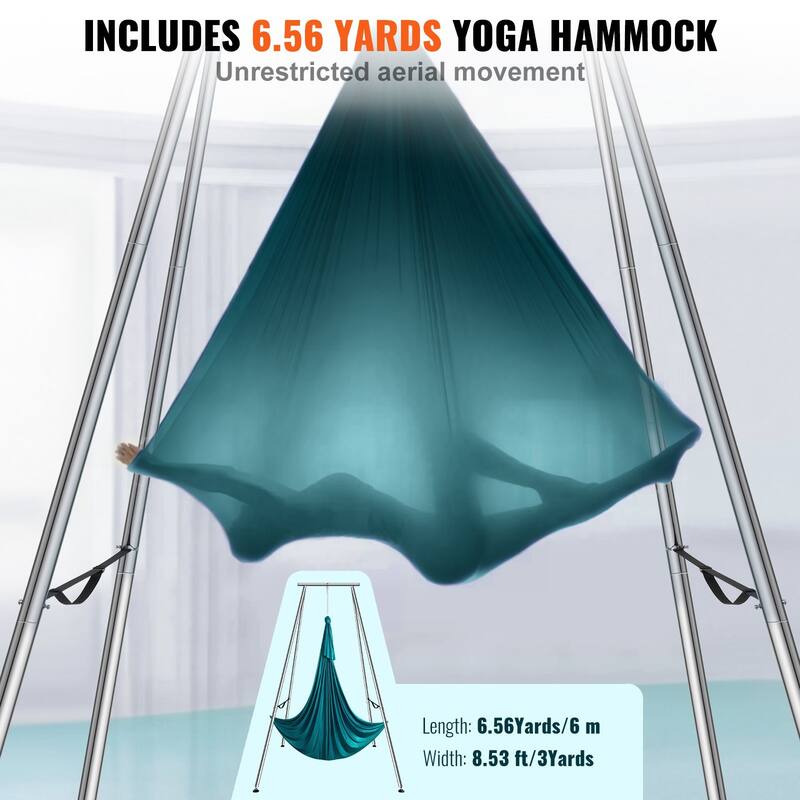 Aerial Yoga Frame with Hammock, 9.67ft Stand for Indoor Outdoor Use