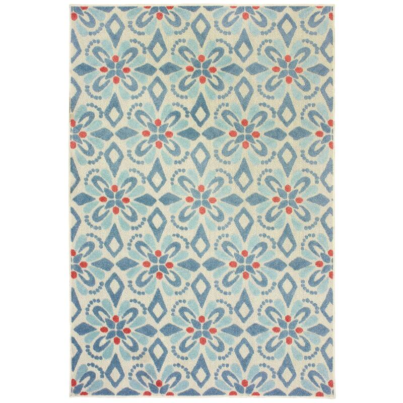 Vista Home Perryville Floral Panel Mixed Pile Indoor/ Outdoor Area Rug