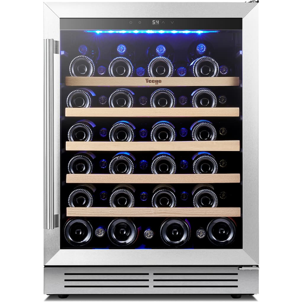 24 Inch Wine/Beverage Refrigerator Cooler 47 Bottle Built-in/Freestanding Wine Rack