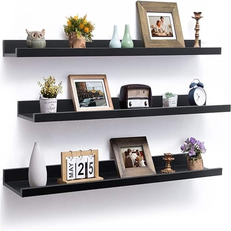 48 Inch Floating Shelves - 4.13"D x 48"W x 2"H - Black
