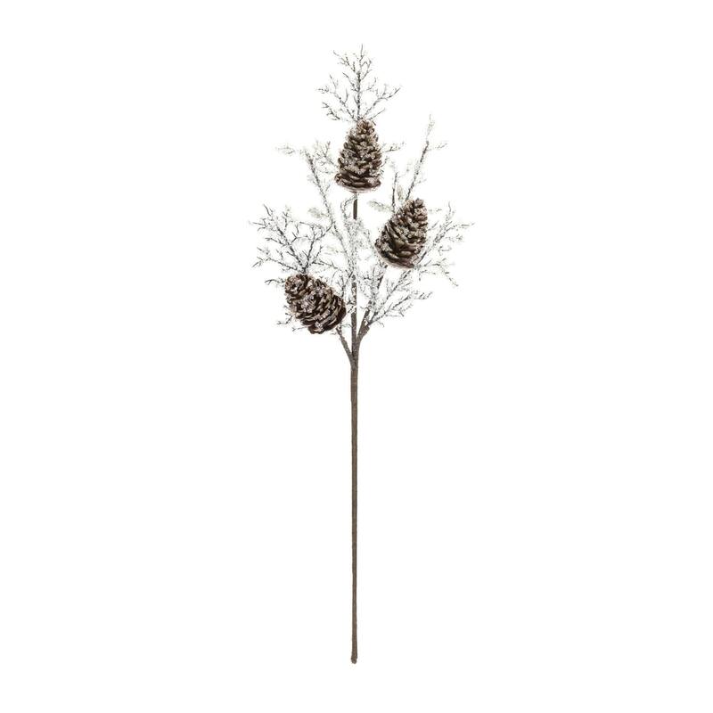 Set of 2 Flocked Pinecone Twig Artificial Christmas Branches 31"