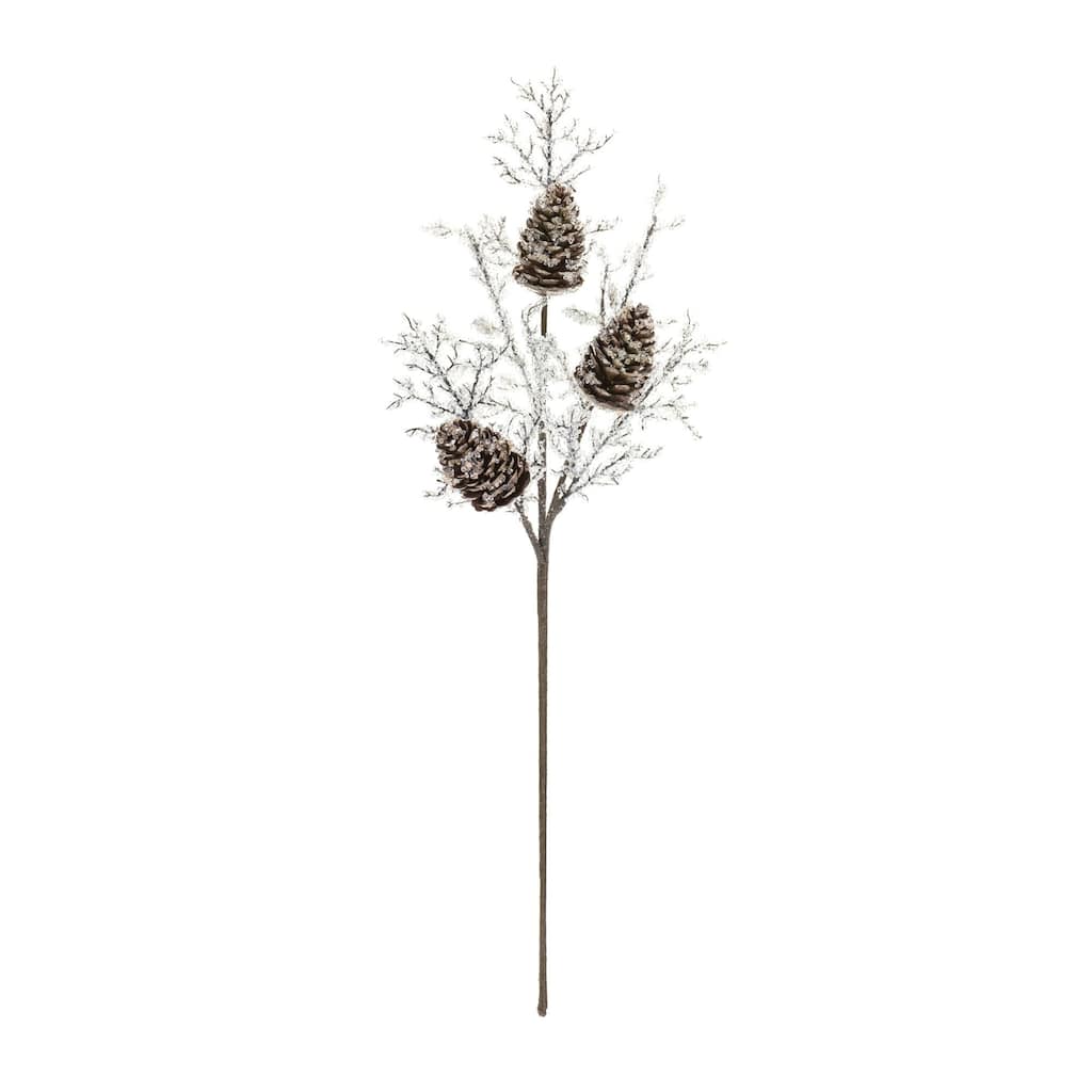 Set of 2 Flocked Pinecone Twig Artificial Christmas Branches 31"