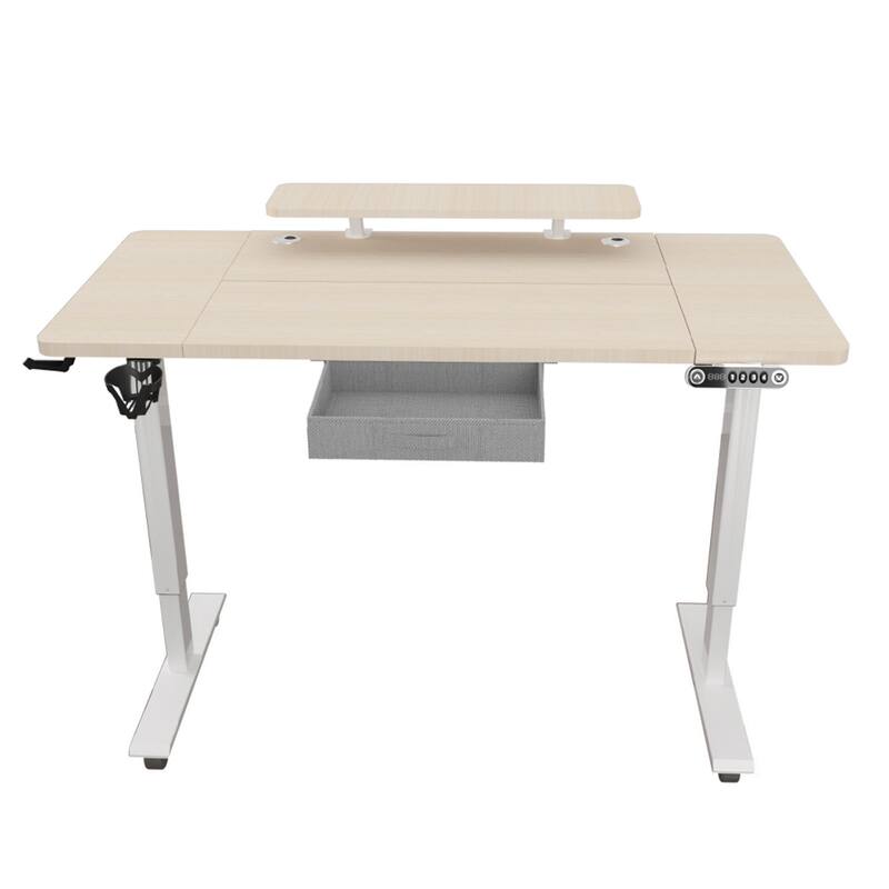 HomeRoots 63" Adjustable Beige Standing Desk