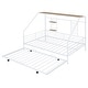 preview thumbnail 16 of 38, Metal Full Size House Bed with Trundle and Built-in Shelf
