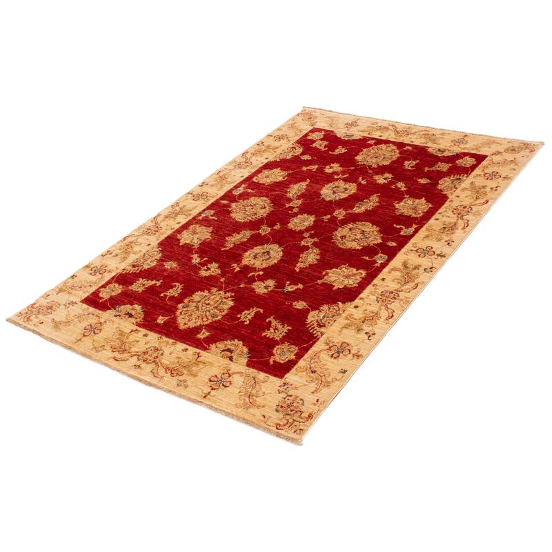 ECARPETGALLERY Hand-knotted Chobi Finest Red Wool Rug - 5'6 x 8'1