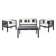 preview thumbnail 3 of 5, SAFAVIEH Outdoor Living Alda 4-piece Set with Accent Pillows - 51"W x 26"D x 26"H