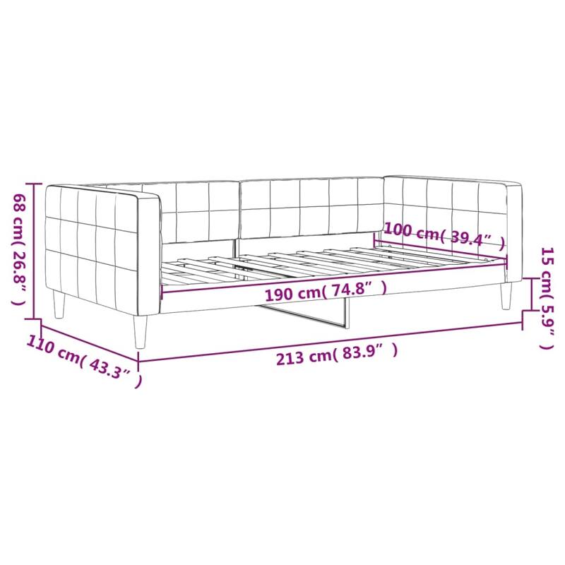 vidaXL Day Bed Upholstered Sofa Bed Daybed for Bedroom Living Room Velvet
