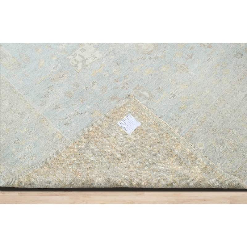 Hand Knotted Afghan Oushak Wool Traditional Oriental Area Rug Slate