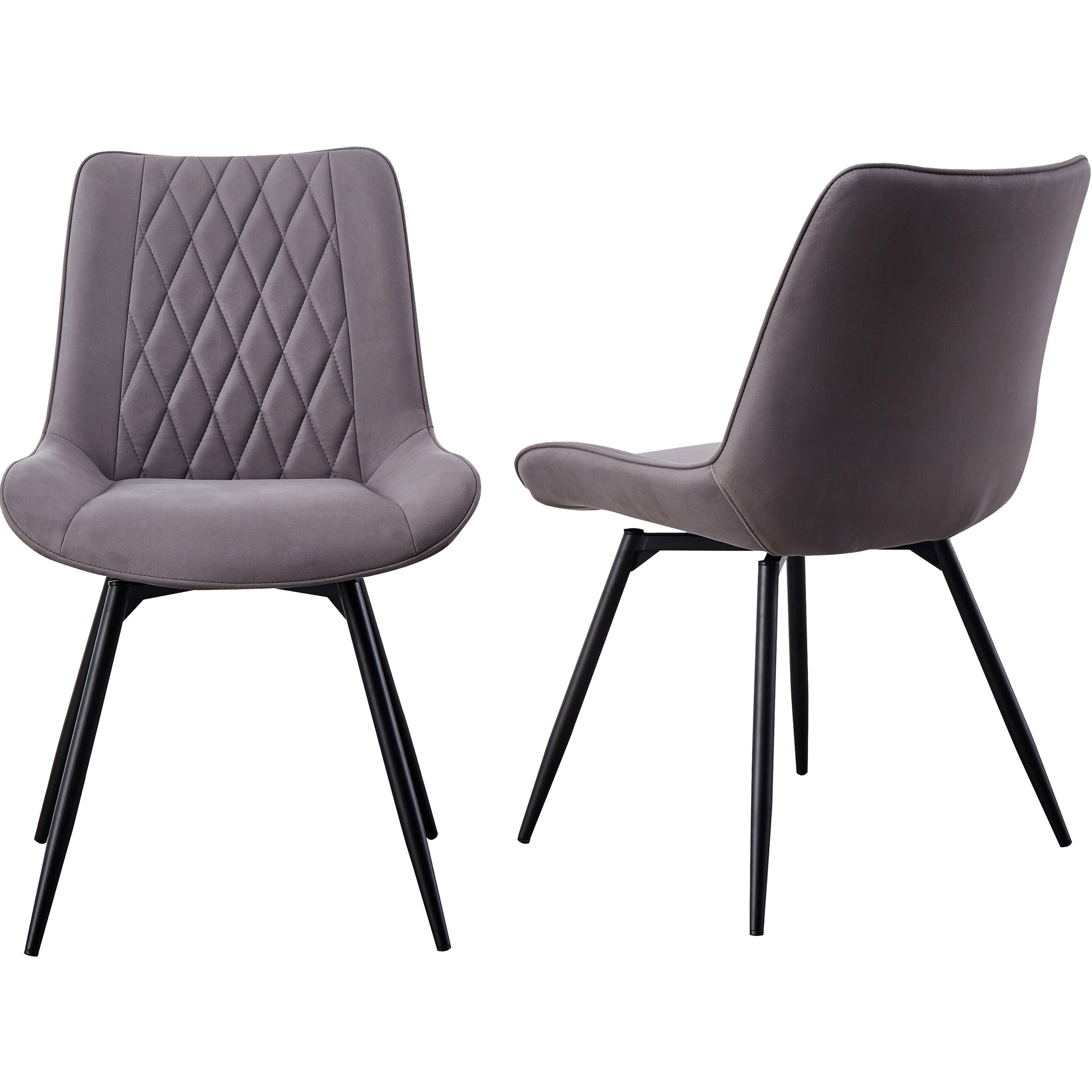 Grey quilted dining chairs clearance