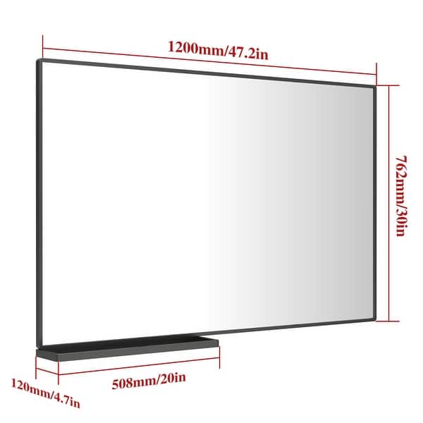 List. Mirror Modern Rectangular Wall Mirror With Storage Shelf - Bed Bath & Beyond ...