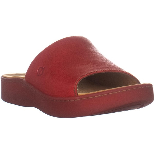 Born Ottawa Platform Slide Sandals, Red 