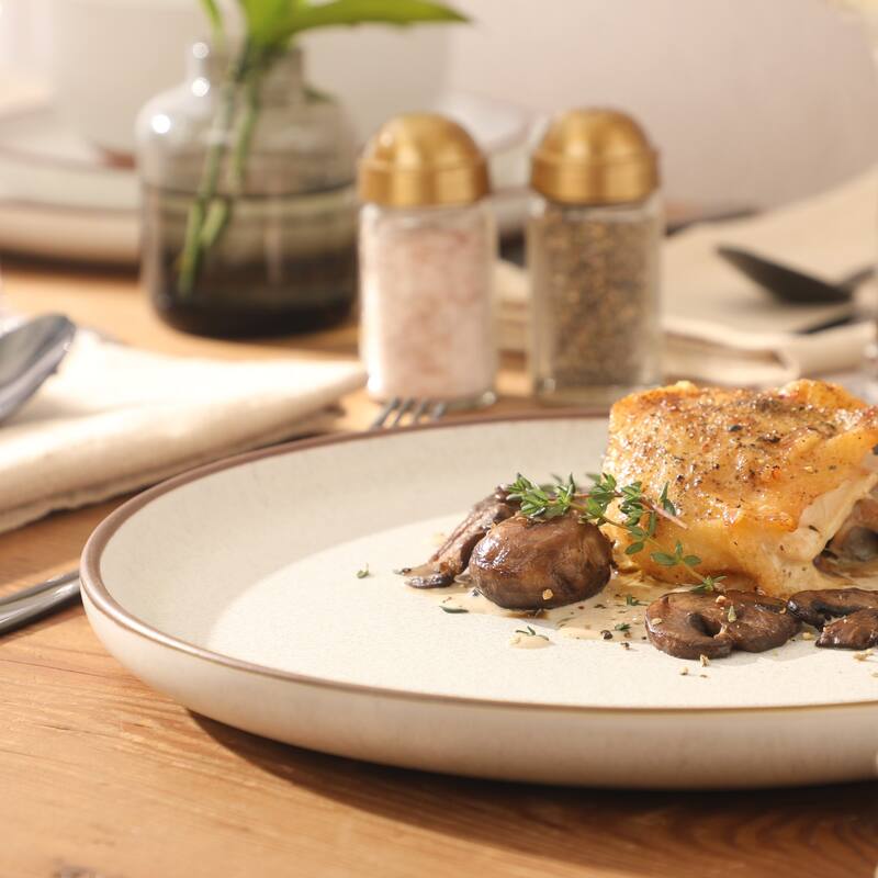 Gibson Elite Abbey Circle 12 Piece (Service for 4) Reactive Matte Glaze Dishes Stoneware Ceramic Dinnerware Set