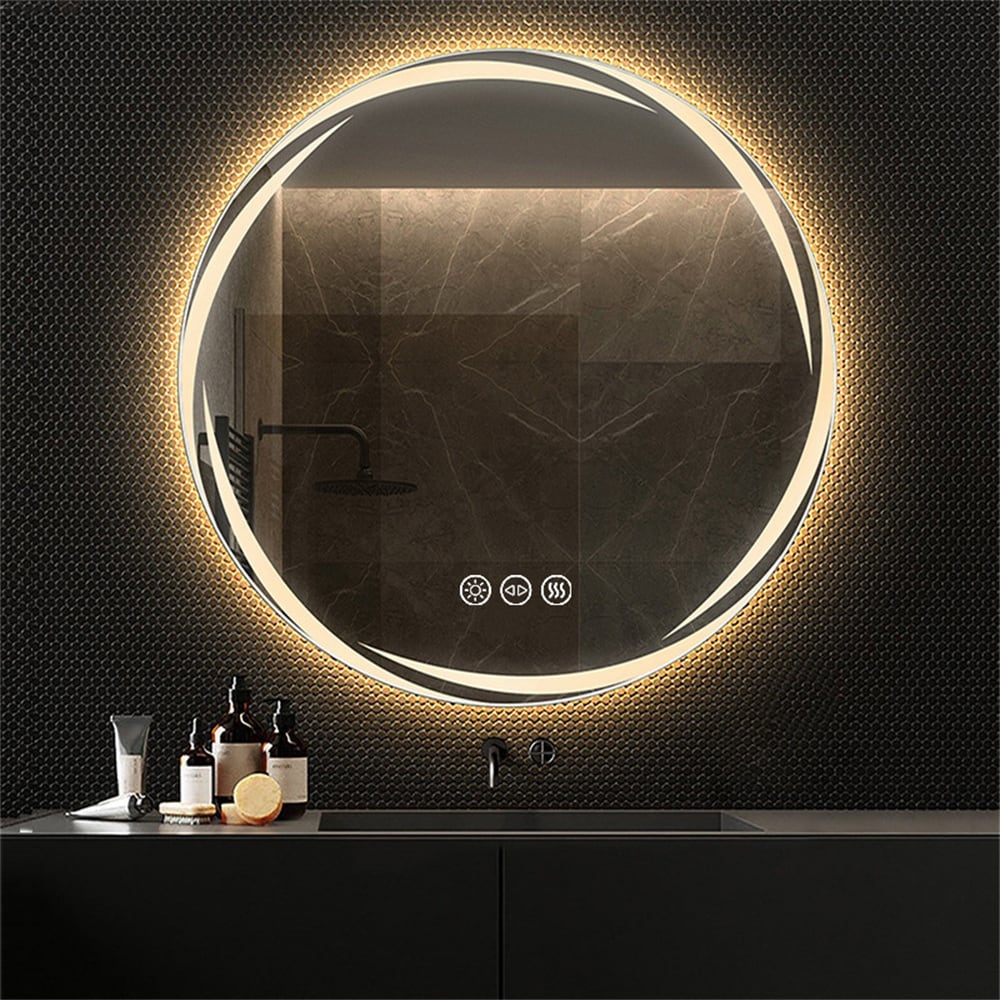 Livingandhome LED Illuminated Anti-fog Wall Mounted Mirror Touch